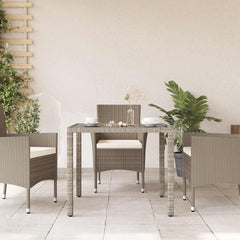 Garden Table Set of 4 Light Grey