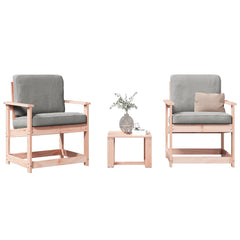Garden Lounge Set Natural Wood Solid Douglas Fir wood Medium