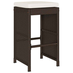 Garden Bar Stool Set of 2 Brown,Cream white