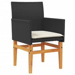 Garden Chair Black PE rattan Standard size fits adults