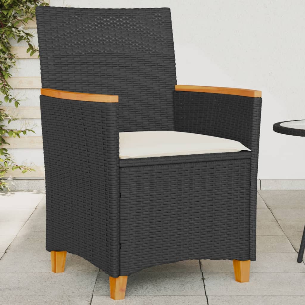 Garden Chair Black, Cream White