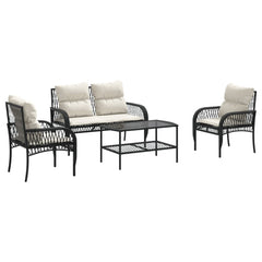 Garden Sofa Set Black, Cream White