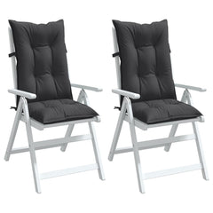 Highback Chair Cushion Set of 2 Melange Anthracite 100% Polyester