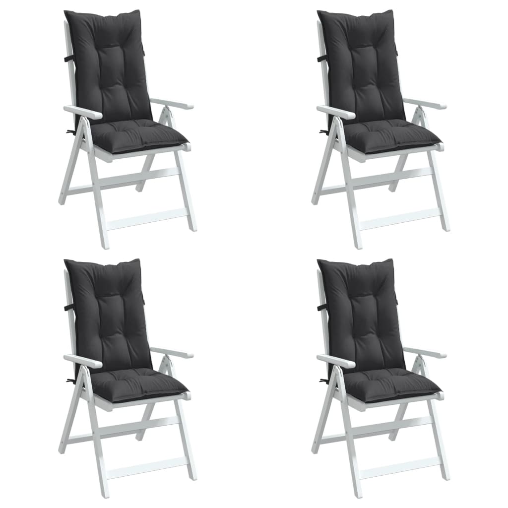 Highback Chair Cushion Set of 4 Melange Charcoal 100% Polyester