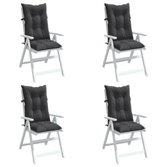 Highback Chair Cushion Set of 4 Melange Charcoal 100% Polyester