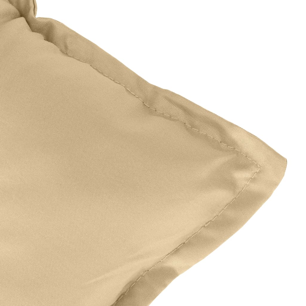 Beige melange highback chair cushions with fabric and ties, 6-pack.