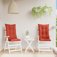 Highback Chair Cushion Set of 2 Melange red 100% polyester