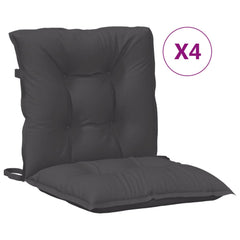 Lowback Chair Cushion Set of 4 Melange Anthracite 100% Polyester