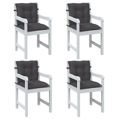 Lowback Chair Cushion Set of 4 Melange Anthracite 100% Polyester
