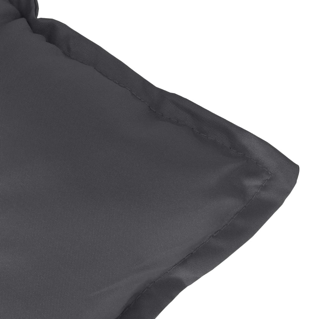 Six anthracite melange fabric lowback chair cushions with ties and straps.