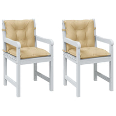 Lowback Chair Cushion Set of 2 Melange Beige 100% Polyester