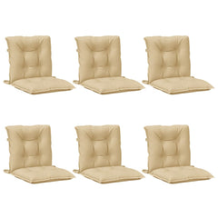 Lowback Chair Cushion Set of 6 Melange beige
