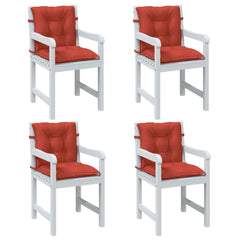 Lowback Chair Cushion Set of 4 Melange Red Fabric (100% polyester)