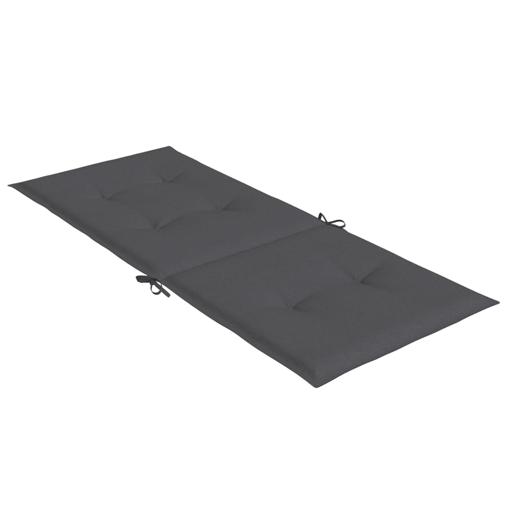 Four anthracite melange fabric cushions for highback chairs with ties and straps.