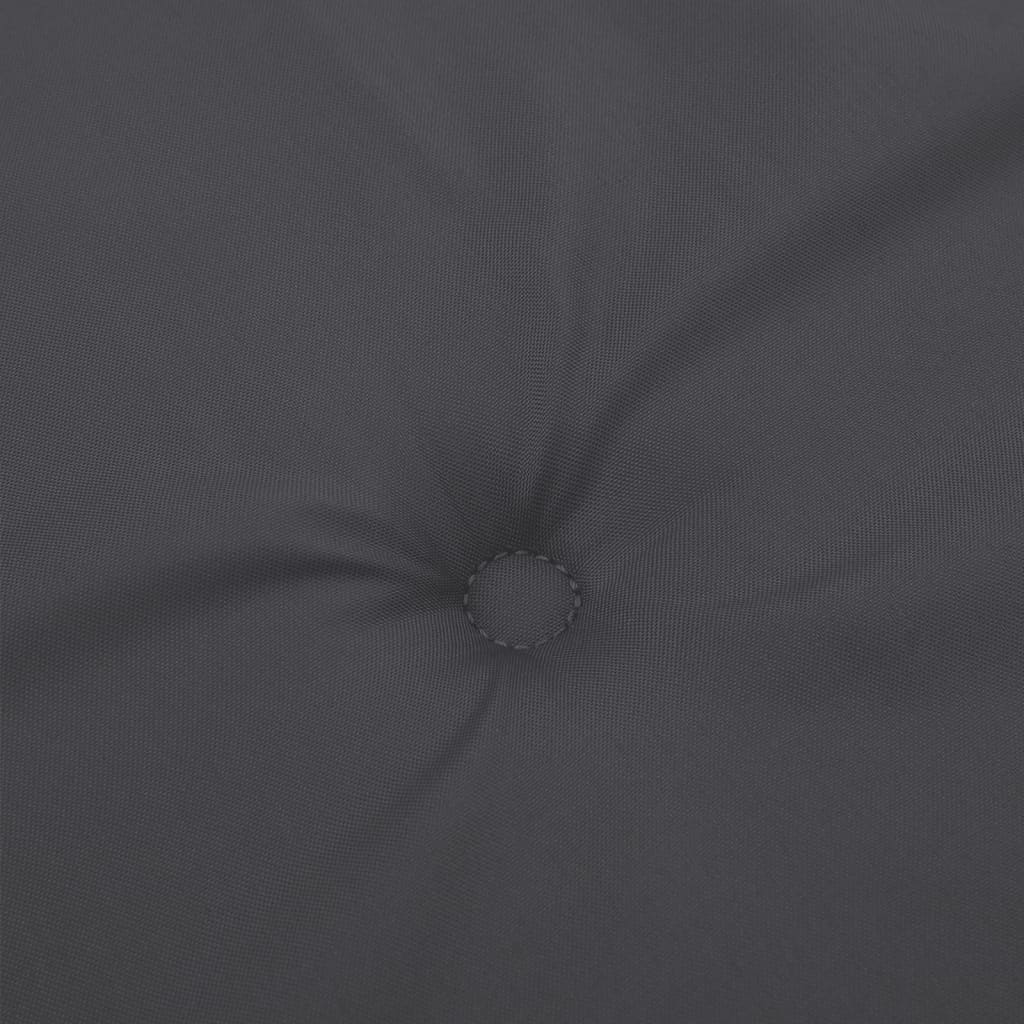 Close-up of anthracite melange fabric on a Bostome highback chair cushion with tufted center.