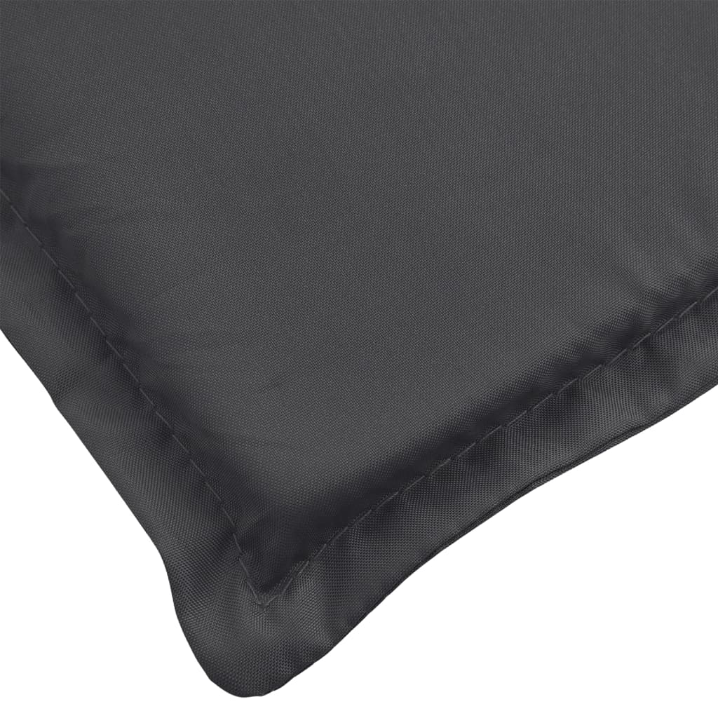 Four anthracite melange fabric highback chair cushions with stitched edges.