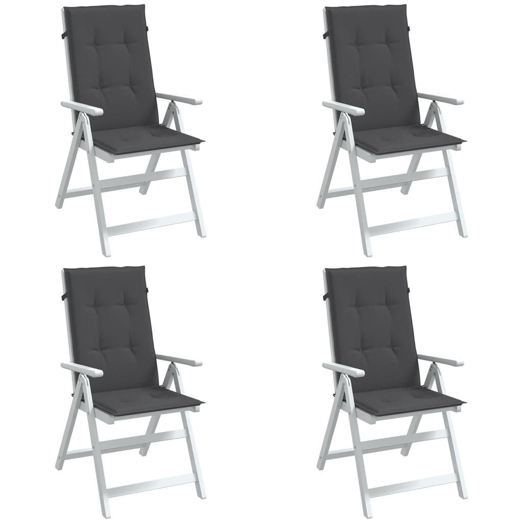 Four highback chair cushions in anthracite melange fabric.
