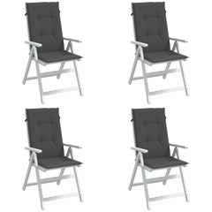 Four highback chair cushions in anthracite melange fabric.