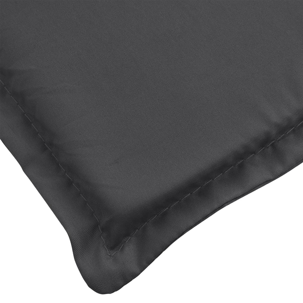 Six-pack of anthracite melange fabric highback chair cushions with ties and straps.