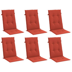 Highback Chair Cushion Set of 6 Melange red 100% polyester