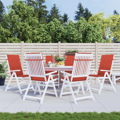 Highback Chair Cushion Set of 6 Melange red 100% polyester