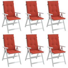 Highback Chair Cushion Set of 6 Melange red 100% polyester