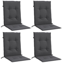 Four melange anthracite fabric cushions for lowback chairs, featuring non-slip straps.