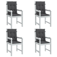 Four melange anthracite fabric cushions for lowback chairs, featuring non-slip straps.