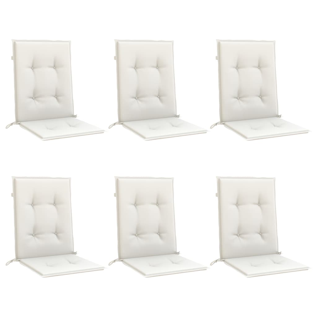 Bostome lowback chair cushions in melange cream, made of polyester with elastic straps for attachment.