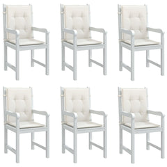 Melange cream lowback chair cushions in a 6-pack, made of durable polyester fabric.