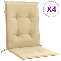 Lowback Chair Cushions 4 pcs Melange Beige 39.4x19.7x1.6 Fabric