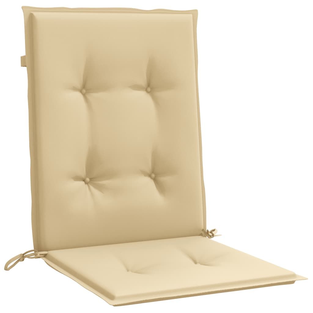 Set of 6 melange beige polyester chair cushions with non-slip design and soft foam filling.