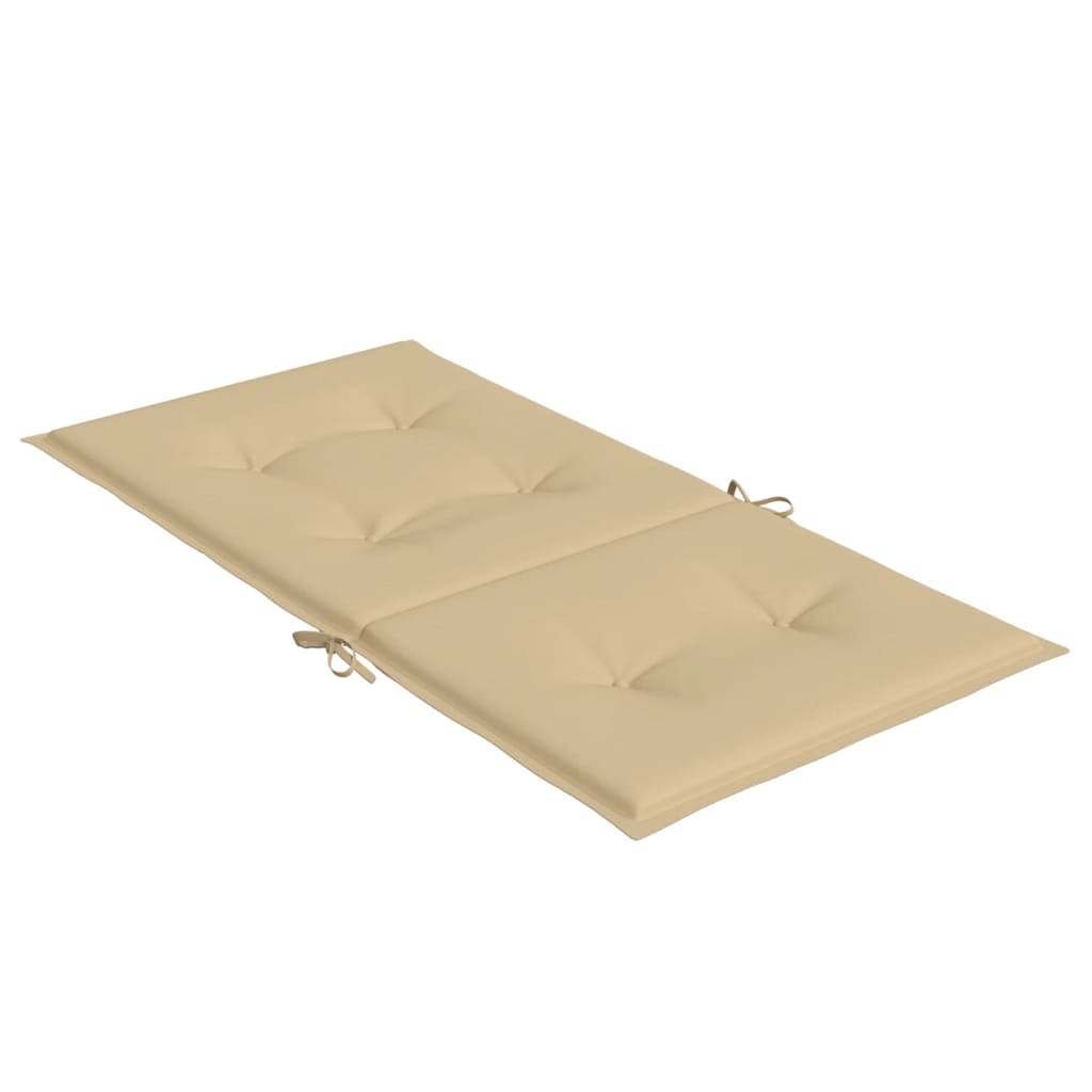 Set of 6 melange beige polyester chair cushions with non-slip design and soft foam filling.