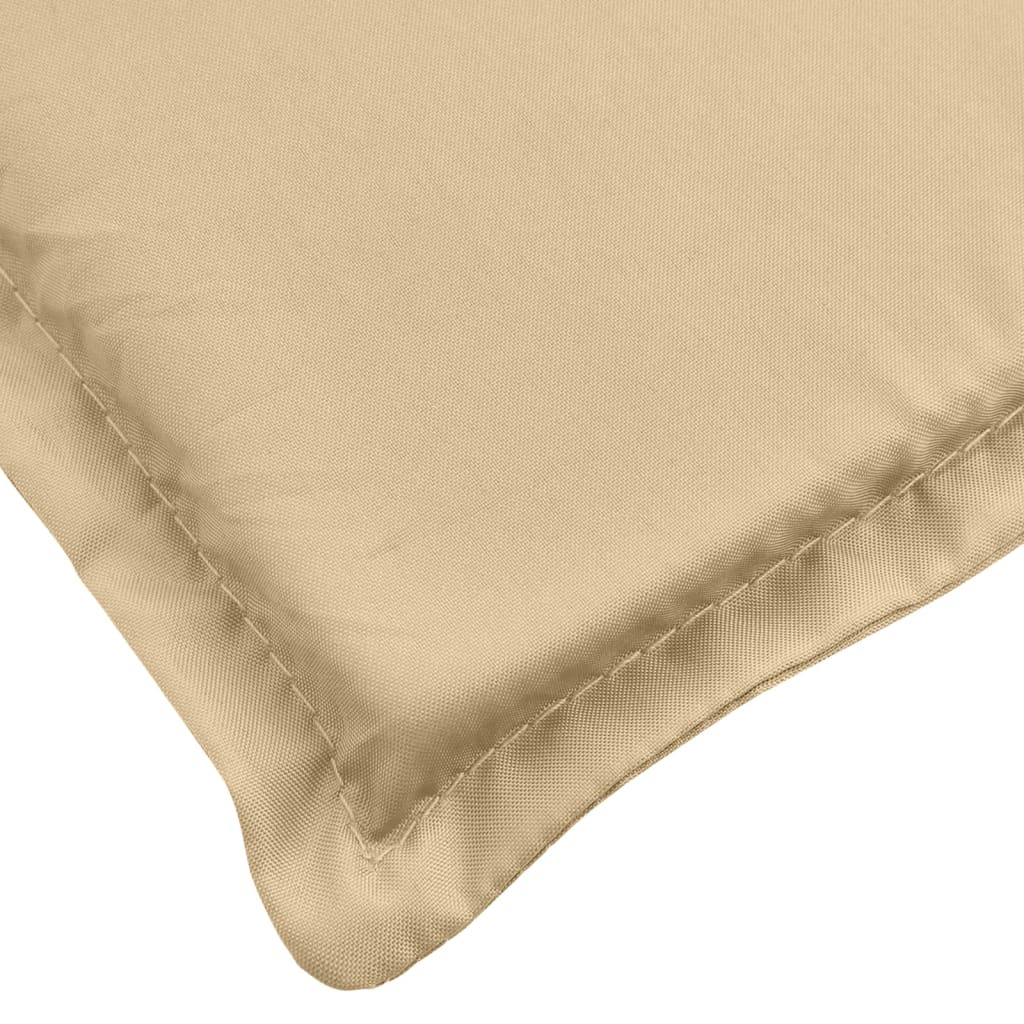 Set of 6 melange beige polyester chair cushions with non-slip design and soft foam filling.