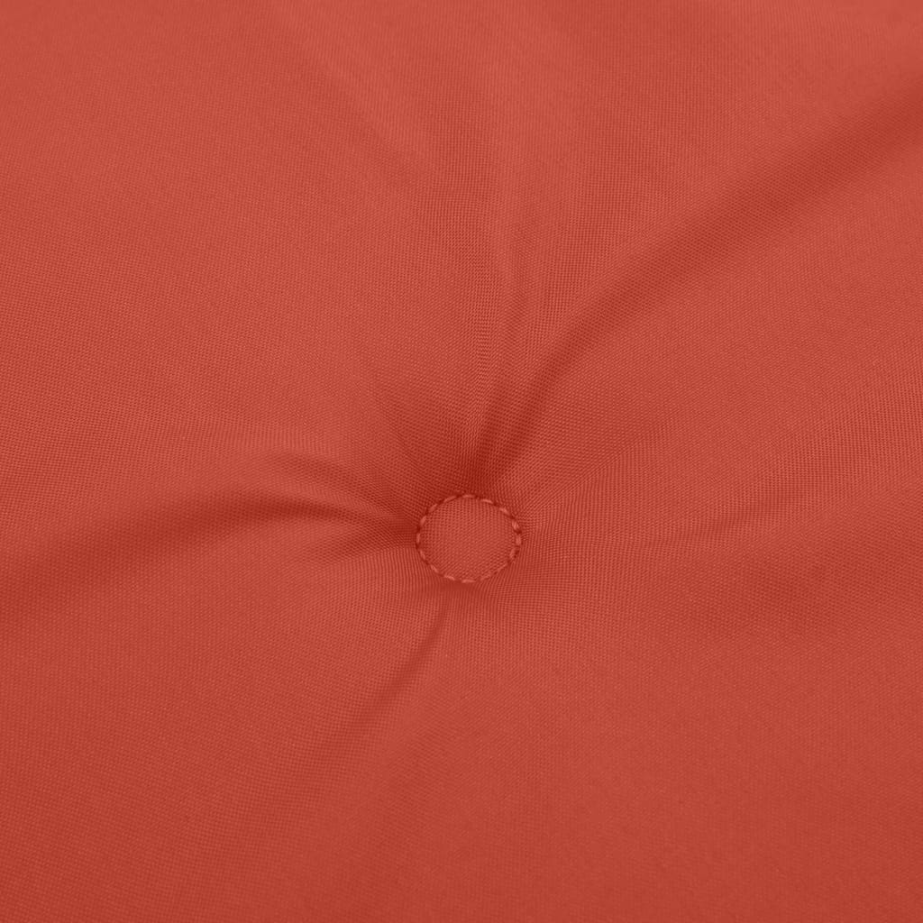 Close-up of red melange fabric on Bostome lowback chair cushions with tufted detail.