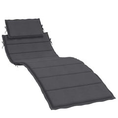 Anthracite melange sun lounger cushion with headrest, 73.2x22.8x1.6 inches.