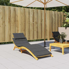 Anthracite melange sun lounger cushion with non-slip straps and foam padding.