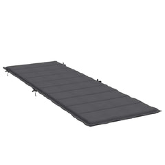 Anthracite melange sun lounger cushion, rectangular with non-slip straps, 73.2x22.8x1.6 inches.