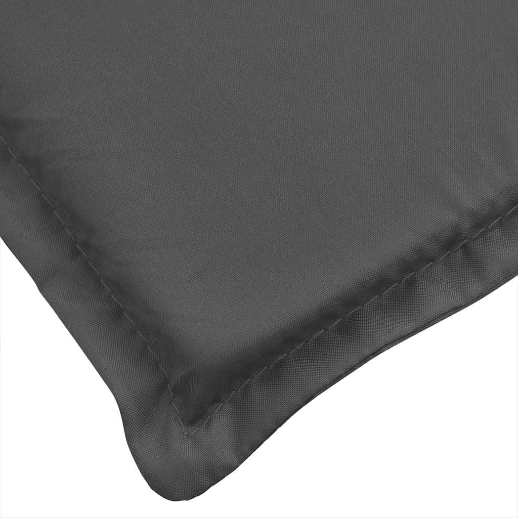 Anthracite melange sun lounger cushion, 73.2x22.8x1.6 inches, with stitched edges.
