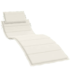 Cream melange sun lounger cushion with polyester foam fiber filling and head pillow.