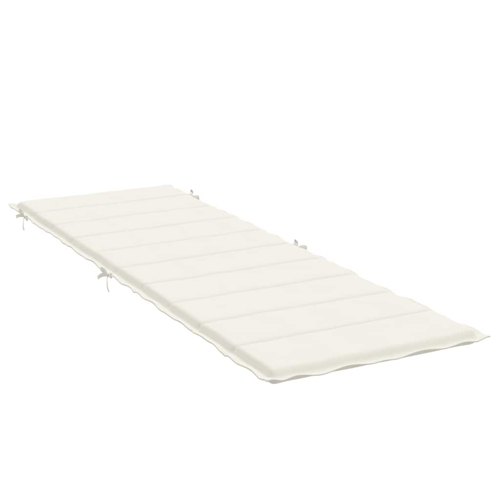 Cream melange sun lounger cushion with polyester foam fiber filling and securing straps.