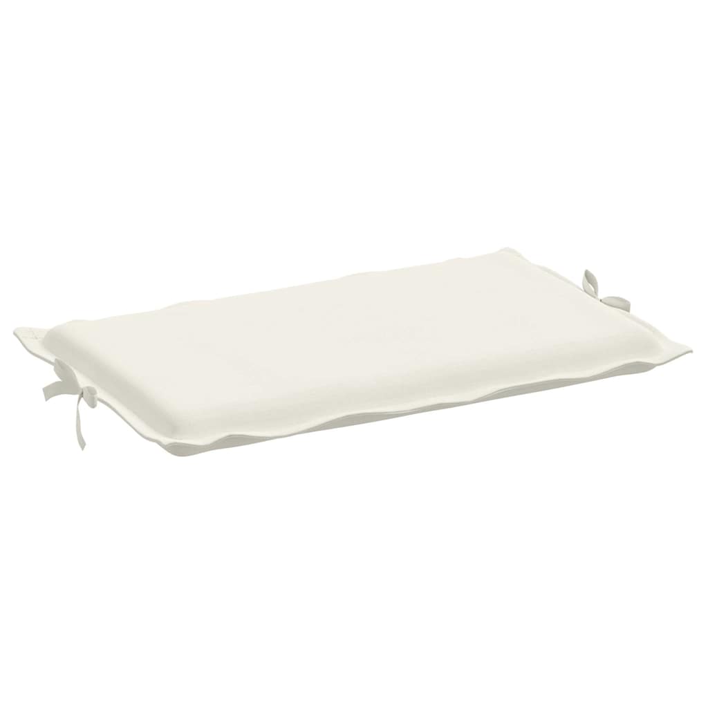 Cream melange sun lounger cushion in polyester with foam fiber filling and tie straps.