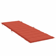 Red melange sun lounger cushion with polyester foam fiber, 73x23x2 inches.