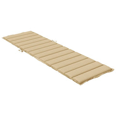 Beige melange sun lounger cushion, 78.7x23.6x1.6 inches, with ties.