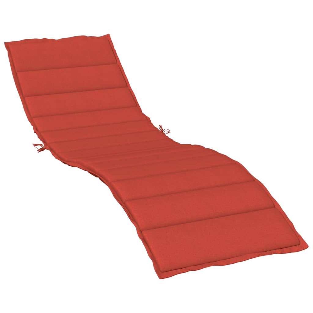 Red melange sun lounger cushion with polyester foam fill, measuring 78.7x23.6x1.6 inches.