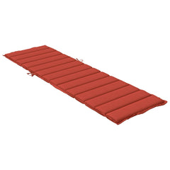 Red melange sun lounger cushion with polyester foam, 78.7x23.6x1.6 inches.