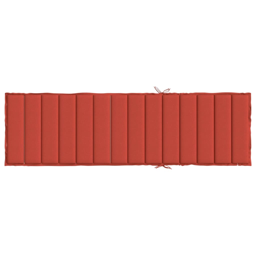 Red melange sun lounger cushion with polyester foam fill, 78.7x23.6x1.6 inches.