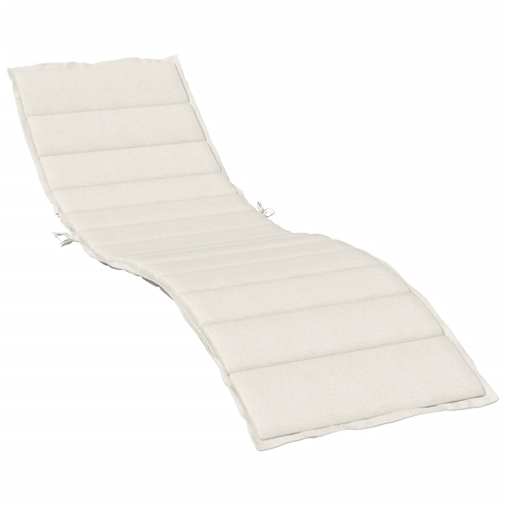 Cream melange sun lounger cushion with polyester foam fiber fill, 78.7x27.6x1.6 inches.
