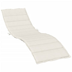 Cream melange sun lounger cushion with polyester foam fiber fill, 78.7x27.6x1.6 inches.