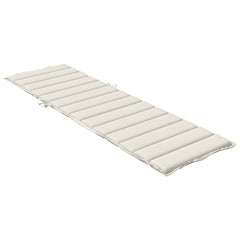Cream melange sun lounger cushion with polyester foam fiber fill, 78.7x27.6x1.6 inches.